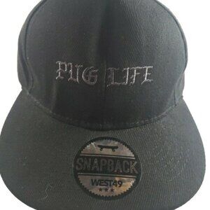 Black "Pug Life" West 49 Baseball Cap Hat